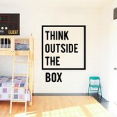 Think outside the box - Muurstiker / Woonkamer / Slaapkamer / Versiering / Motivatie / Quote / 42 X 52 CM