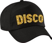 DISCO pet  / cap zwart met goud bedrukking dames en heren - Disco thema baseball cap