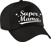 Super mama moederdag cadeau pet / baseball cap zwart voor dames -  kado voor moeders