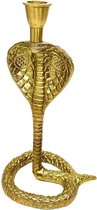 Luxe gouden Cobra kandelaar - Hoogte 24 cm - aluminium - woonaccessoires - decoratie - kaarsen