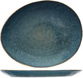 Aicha Blue Plat Bord in Aardewerk - 27x23cm Ovaal (set van 6)