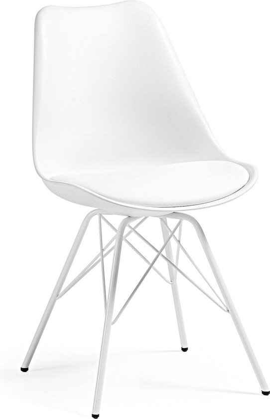 Kave Home - Ralf witte stoel met metalen poten | bol.com