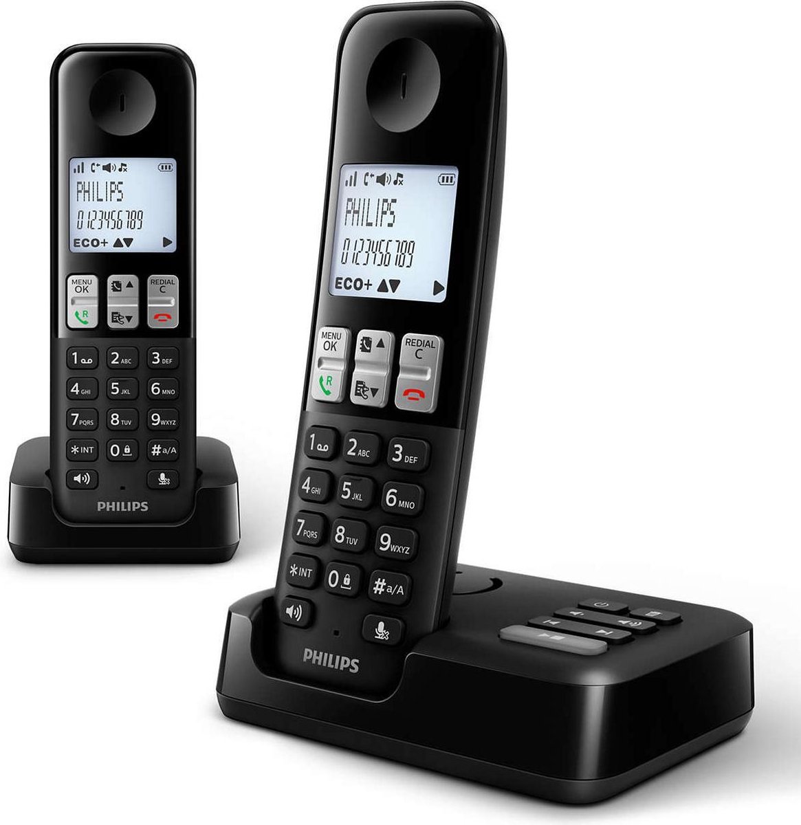 Philips D2552B/01- Draadloze DECT-telefoon met 2 handsets met  antwoordapparaat, 50... | bol.com
