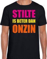 Stilte is beter dan onzin fun tekst t-shirt zwart heren M