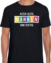 Altijd lastig mannen van vijftig cadeau t-shirt zwart heren - Fun tekst /  Abraham 50ste verjaardag cadeau / kado t-shirt S