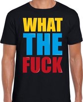 What the fuck cadeau t-shirt zwart heren - Fun tekst /  Verjaardag cadeau / kado t-shirt XL