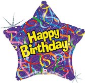 Folie cadeau sturen helium gevulde ballon Happy Birthday 46 cm - Folieballon verjaardag versturen/verzenden
