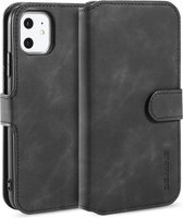 Leren Wallet Case - iPhone 11 6.1 inch - Retro - Zwart - DG-Ming O