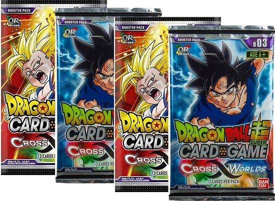 Afbeelding van het spel 4x Cross Worlds Booster pack Dragon Ball Super Card Game TCG Series 3 - B03 - 12 Kaarten per Pakje