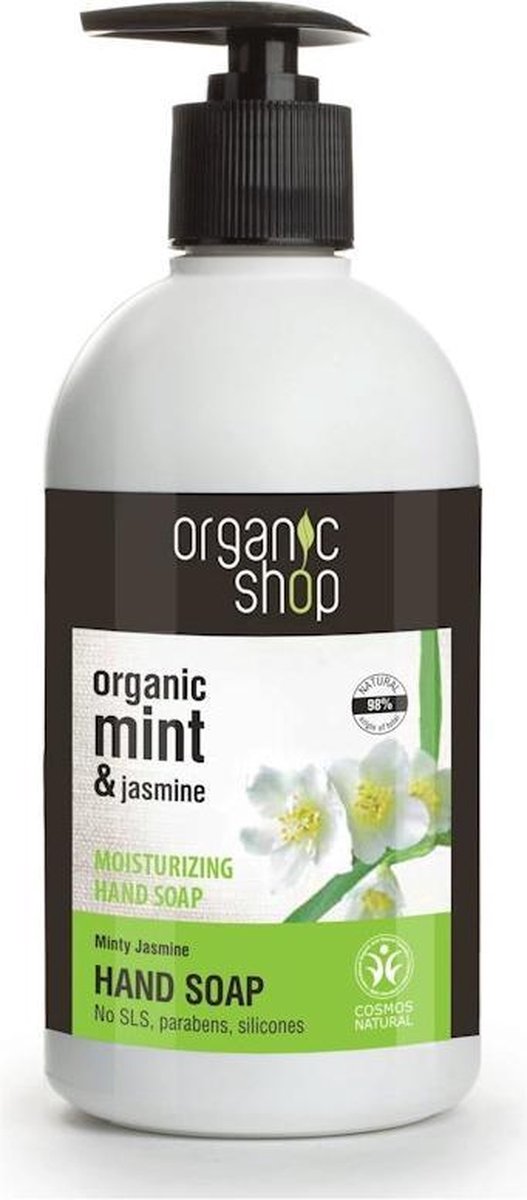 Organic Shop Moisturizing Hand Soap Minty Jasmine Cosmos 500ml.