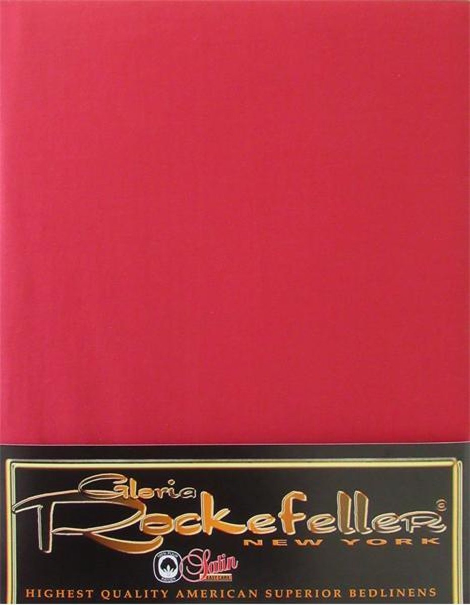 Gloria Rockefeller Hoeslaken Satijn - Tweepersoons - 160x200 cm - Rood