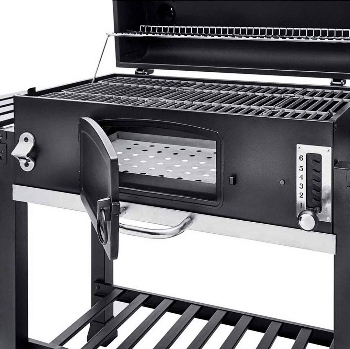 four pour fumoir Smoker grill vertical foyer de barbecue TAINO XL Fumoir en option avec accessoires CHARIOT BARBECUE Gril au charbon de bois Haube Noir 