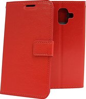 Bookcase Geschikt voor: Samsung Galaxy A8 2018 - Rood - portemonnee hoesje