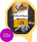 Sheba Mini Filets in Saus Kuipje - Kip & Lam - Kattenvoer - 22 x 85 g