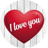 50x Bierviltjes I love you hartje - Valentijn / Bruiloft / Huwelijk / Romantisch - glazenonderleggers / onderzetters