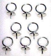 16 Hangers met Pin - 6mm Cap & Pin, 7mm Ring - Zilverkleurig