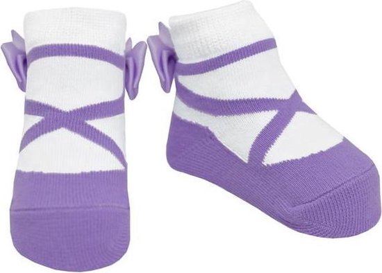 Materialisme marketing Geniet Ballerina sokjes lavendel voor baby meisje 0-12 maanden. Satijnen  strikjes-Anti slip... | bol.com