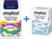 Simplicol Textielverf Expert met Color Fixer - Textielverf voor wasmachine of handwas - Marine Blauw