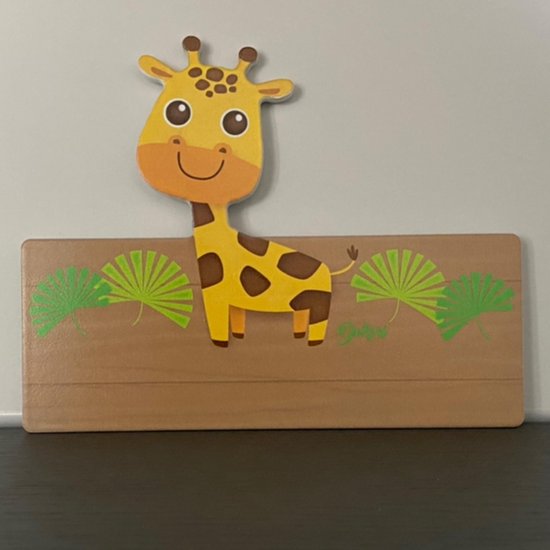Naambord Giraffe - Kind - Meisje - Jongen - Hout - Dekori - Babykamer - Kinderkamer