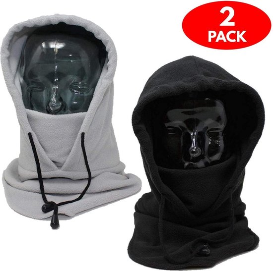 Pak van 2 handige balaclava’s, thermisch fleece, gezichtsmasker en kap - Warm, ademend, kwaliteitsstof - Thermische kap balaclava- Trespass balaclava voor-snowboarding, skiën, vissen, wandelen, fietsen.