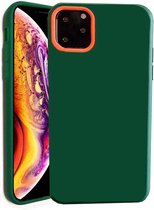 TPU telefoonhoesje geschikt voor Apple iPhone 11 Hoesje Donker Groen x Oranje