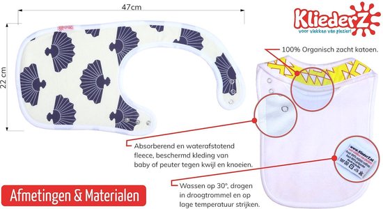 Slabbetjes baby - 6 slabbers organisch katoen - t/m 3 jr - KliederZ hippe slab meisjes - FB01 van KliederZ — afbeelding 2