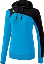 Erima Club 1900 2.0 Sweater met Capuchon Dames Curacao-Zwart Maat 42