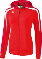 Erima Liga 2.0 Trainingsjack Met Capuchon Dames - Rood / Donkerrood / Wit | Maat: 36