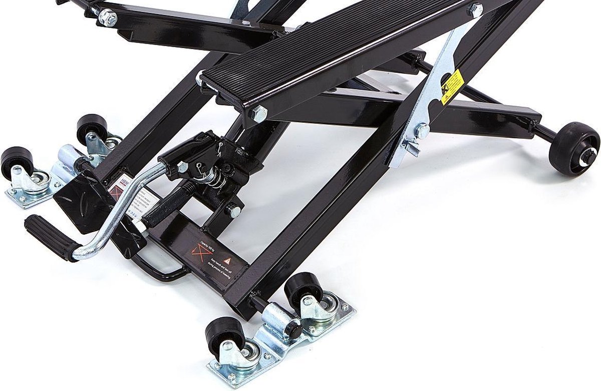 Pyle Motorfiets schaarkrik lift W/Dolly Draagbare Ez fietsenrek, Voor