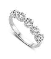 Silver Rose -R2042W-48 -Ring -925 Zilver gerodineerd -Cubic Zirkonia