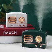 200ml ultrasone luchtbevochtiger | Retro Radio look | USB | geurverspreider | etherische olie | Aroma therapie | LED-kleurlicht | Wit