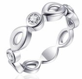 Schitterende Zilveren Ring Rondjes en Swarovski ® Zirkonia's 15.25 mm. (maat 48) model 165