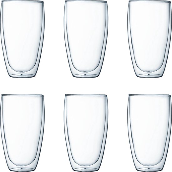 Bodum Pavina Dubbelwandig Glas - 450 ml - 6 stuks | bol.com