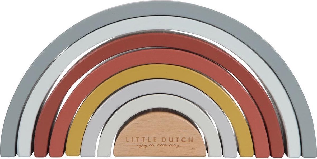 Little Dutch Pure & Nature Houten Stapelaar Regenboog