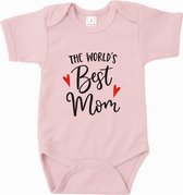 Romper The world's best mom Licht roze 74/80