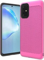 Hard Cover geschikt voor Samsung Galaxy S20 Hoesje Roze Texture