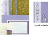 Leane Creatief - Borduurkaarten/sticker pakket 1 - 51.3409 - lila
