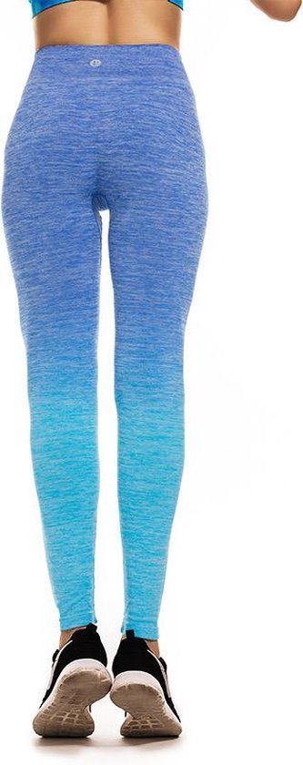 Fitness/Yoga legging - Fitness legging - LOUZIR sport legging Stretch - squat proof - OMBRE blauw Maat M