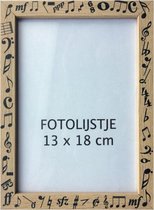 Fotolijst 13 x 18 cm met zwarte muzieksymbolen