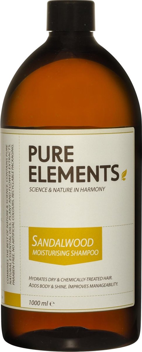 Pure Elements Sandalwood Moisturizing Shampoo 1000ml | Natuurlijke shampoo voor droog en beschadigd haar