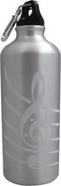 Aluminium Drinkfles met Vioolsleutel Zilver