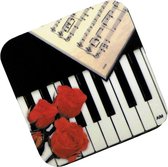 Onderzetter pianotoetsen/roos