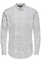 Onshogan Ls Printed Stretch Shirt C 22016453 White