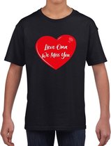 Lieve oma we miss you t-shirt zwart voor kinderen L (146-152)