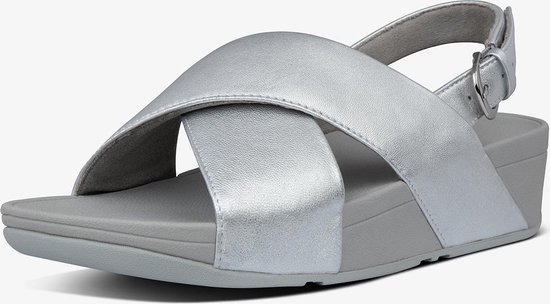 FitFlop™ Lulu Back-Strap Sandals Leather Silver - Maat 36 | bol.com