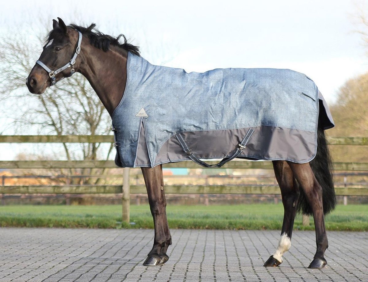 Regendeken luxe 0 gram Met fleece voering Graphite paardendeken maat