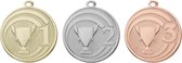 Medaille in goud,zilver en brons. Prijs per 100 stuks inclusief halslint.