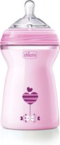Chicco Naturalfeeling Pink Baby Bottle Fast Flow 330ml 6m
