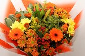 25 boeketten bloemen XL oranje