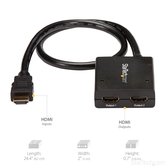 StarTech 2-poorts HDMI 1.4 Splitter – Voeding via USB of adapter – 4K 30Hz - 0,1 meter - Zwart